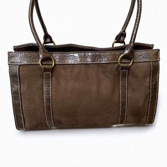 Sag Harbor Brown Suede And Leather Handbag/Shoulderbag - Picture 2 of 13